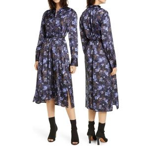 New Vince Plumeria Blooms Satin Dress Size XL